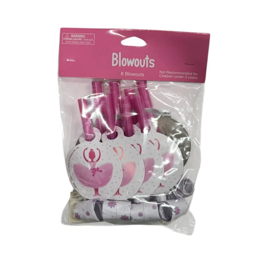 Creative Converting bag of 8 party blowouts brand new in packaging never opened!